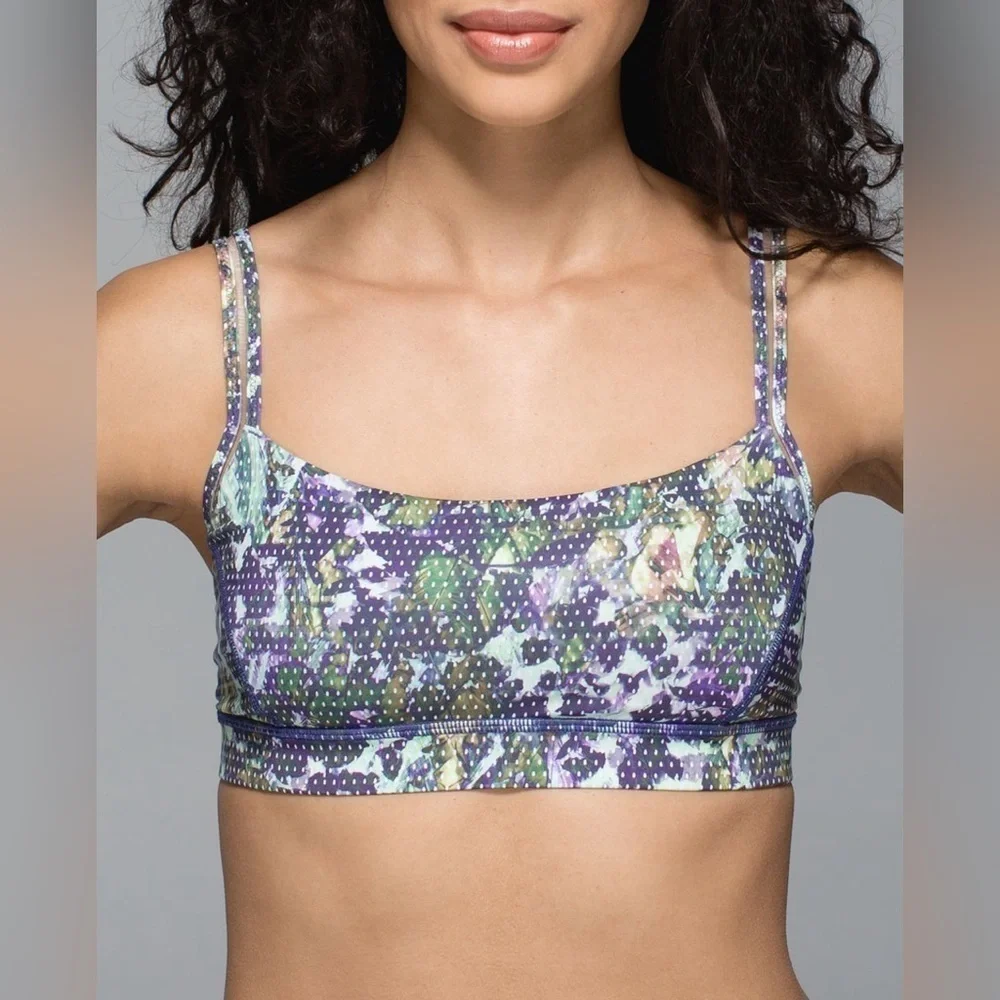 Lululemon Straight Up Bra Floral Sport White Multi (Size 2)